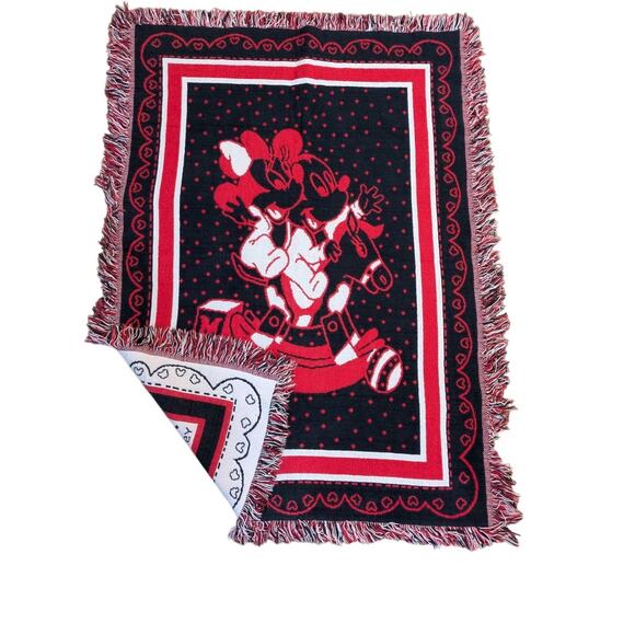 Vintage Disney Mickey Mouse & Minnie Baby Blanket /Throw 46x36in - Picture 4 of 5